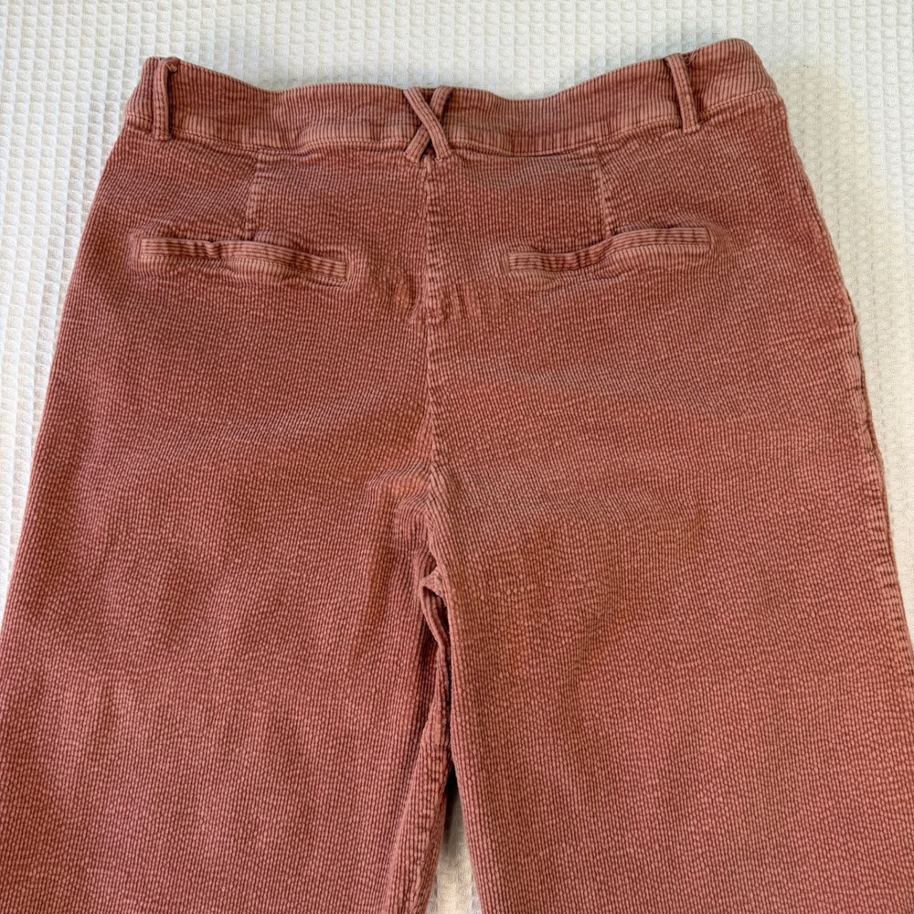 Elodie Womens XL Pink Corduroy Wide Leg Pleated Pants High Rise - Picture 3 of 8